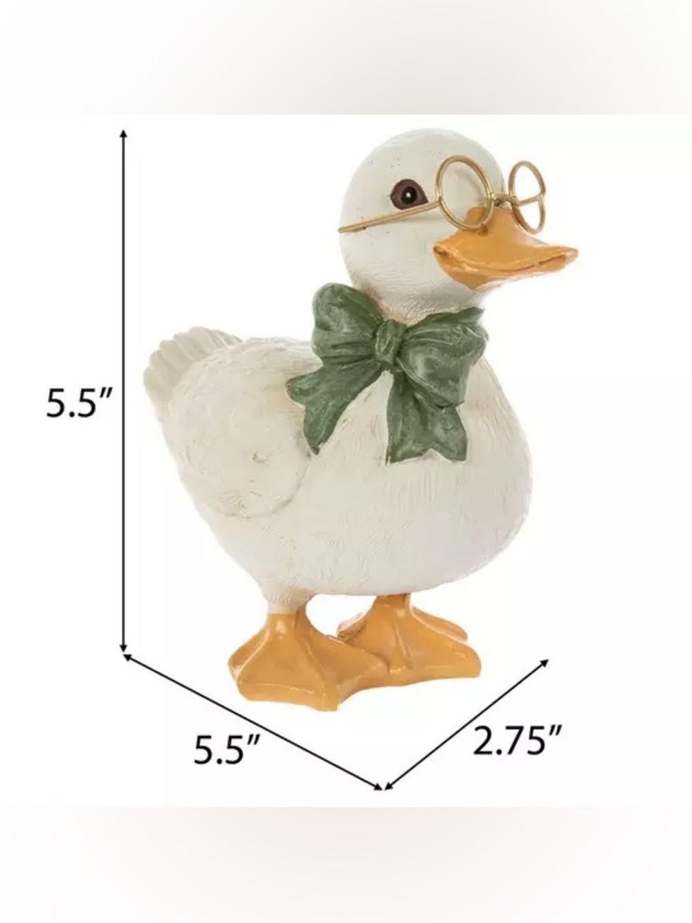 Duck Wearing Glasses Figurine - Picture 2 of 3